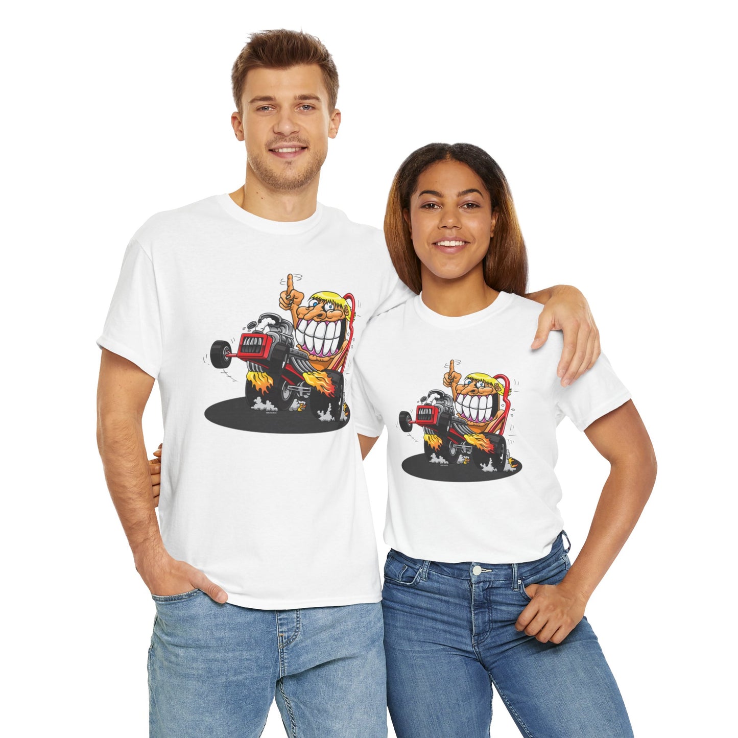 (*DigiToon) Mad Hot Rod Happy Chomper Speedster Fun Digital Graphic DigiRods Cartoon Car Series Short/Long Sleeve T Shirt