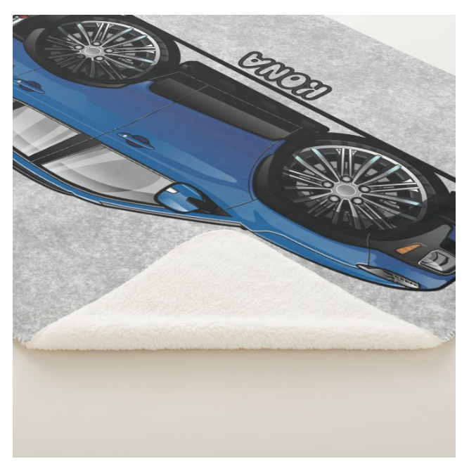 (HYU) Kona New SUV Compact Model DigiRods Cartoon Car Series Sherpa Fleece Throw Blanket