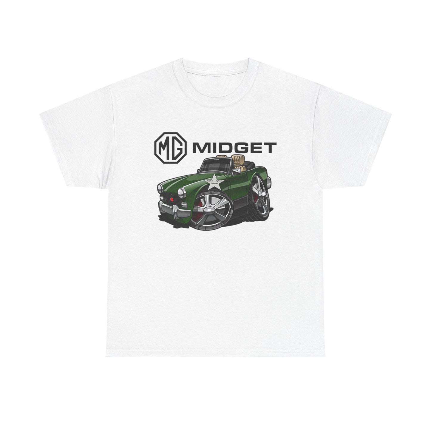 (MG) MG Midget British Convertible DigiRods Cartoon Car Graphics T Shirt