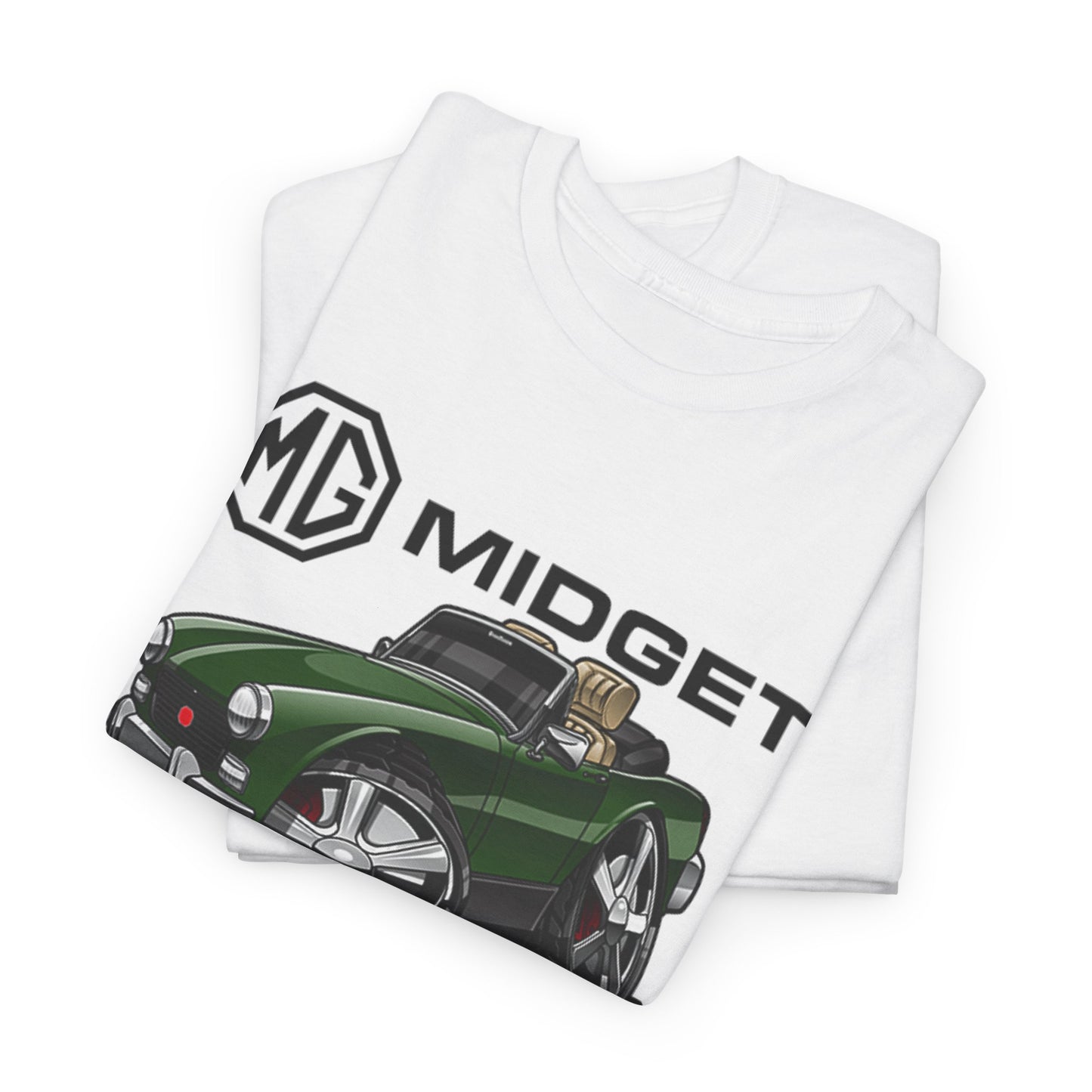 (MG) MG Midget British Convertible DigiRods Cartoon Car Graphics T Shirt