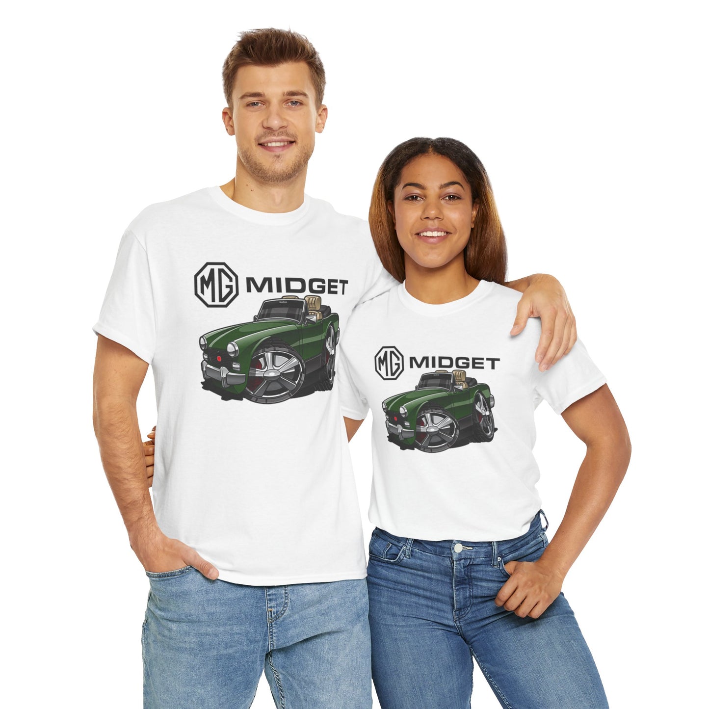 (MG) MG Midget British Convertible DigiRods Cartoon Car Graphics T Shirt