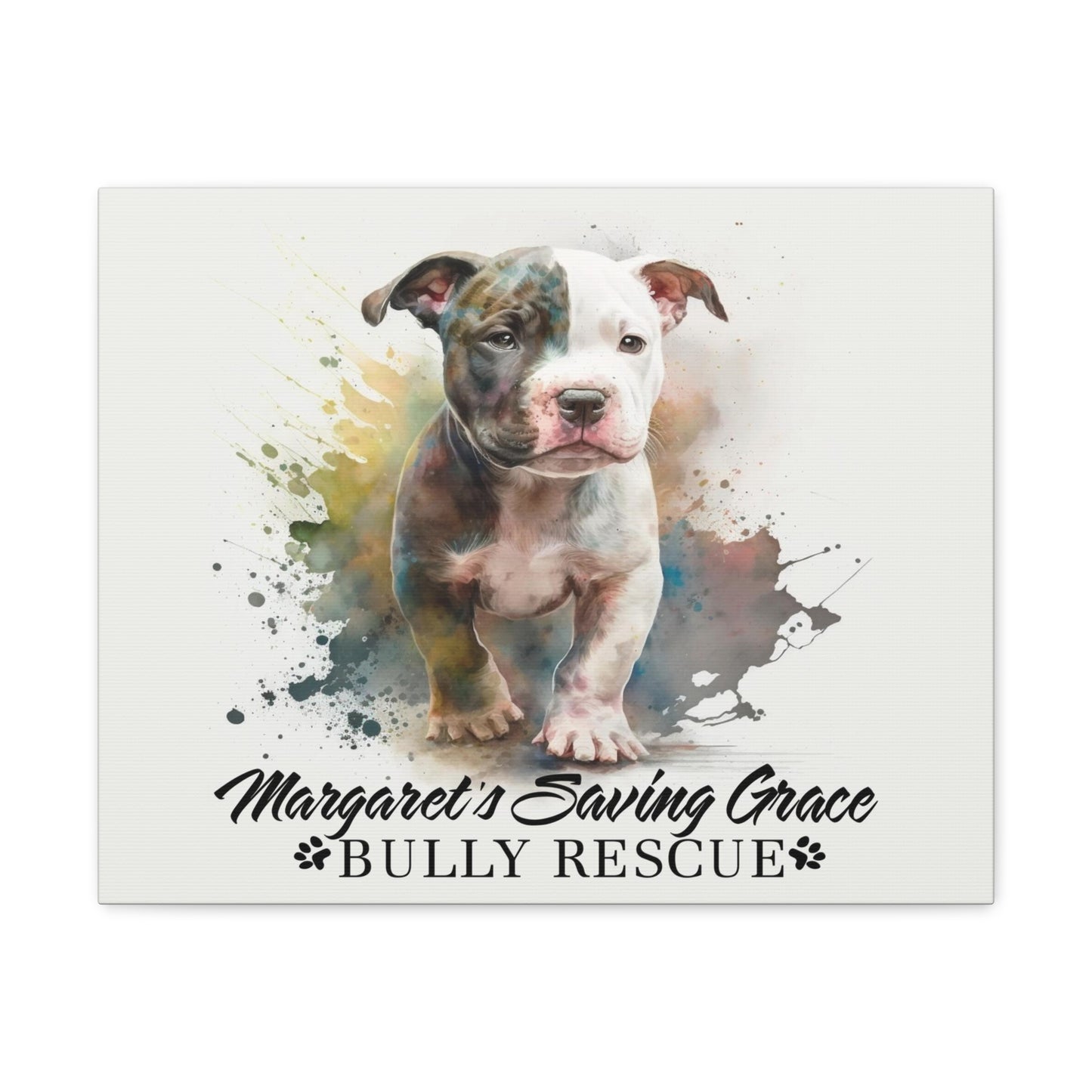 MSGBR Bully Rescue Pitbull Dog Breed Puppy Forward Canvas Print Wall Art