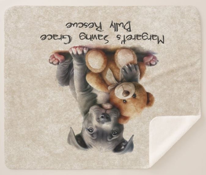 MSGBR Bully Rescue Pitbull Dog Puppy And Teddy Bear #1 Brown Sherpa Fleece Throw Blanket