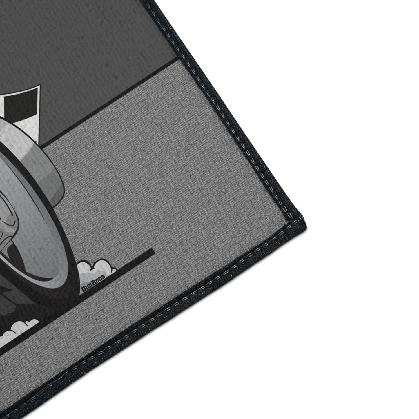 (CHE-D*) Rat Rod Racer Corvette C3 Racing Flags DigiRods Cartoon Car Series Doormat Door Mat Rug