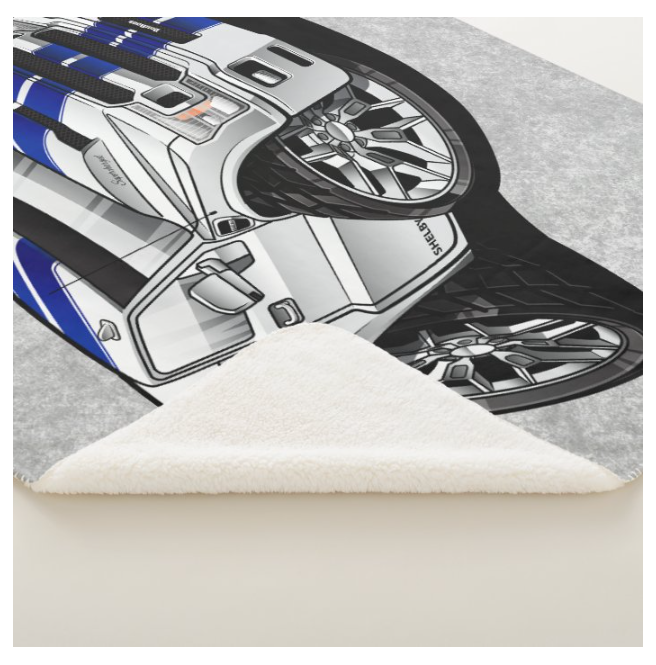 (FOR) Ford F-150 F Series F150 Truck Shelby Super Snake Model DigiRods Cartoon Car Sherpa Fleece Throw Blanket