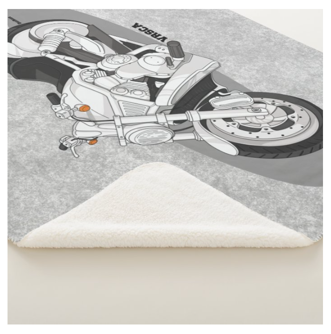 (MOTO) HD Harley VRod V-Rod VRSCA American Motorcycle Biker DigiRods Cartoon Car Sherpa Fleece Throw Blanket