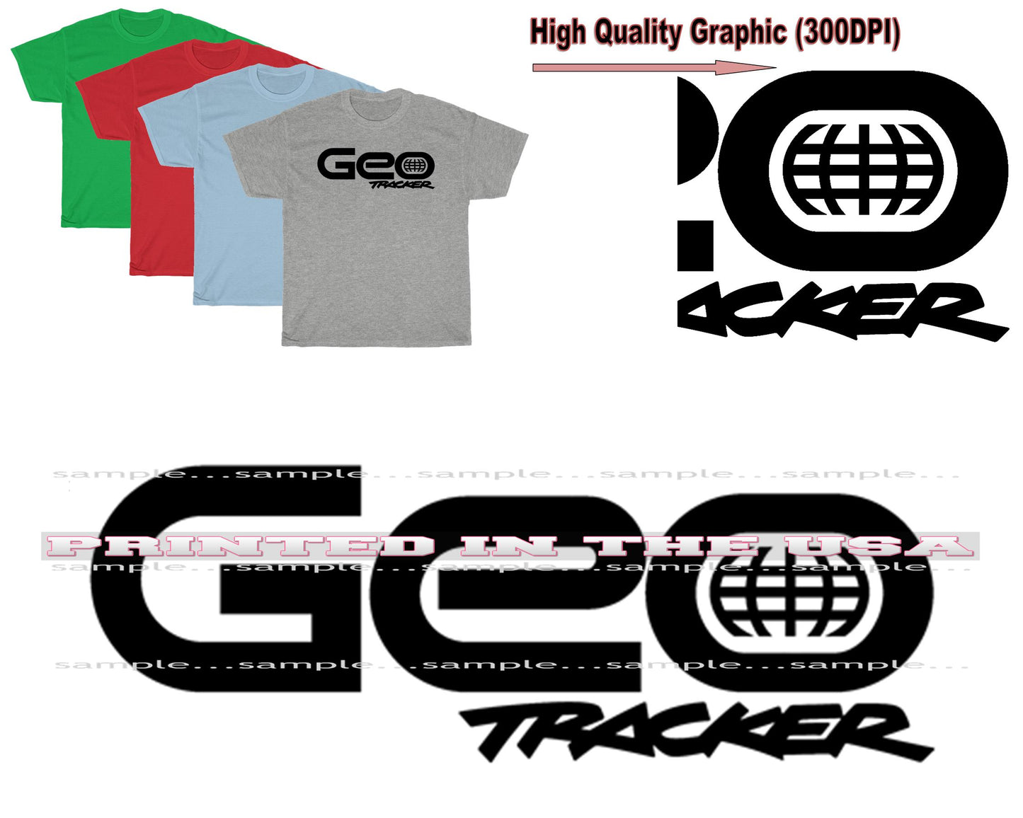 (GEO) Geo Tracker Rare Fun Mini SUV Model Logo DigiRods Car T Shirt - 4 Colors