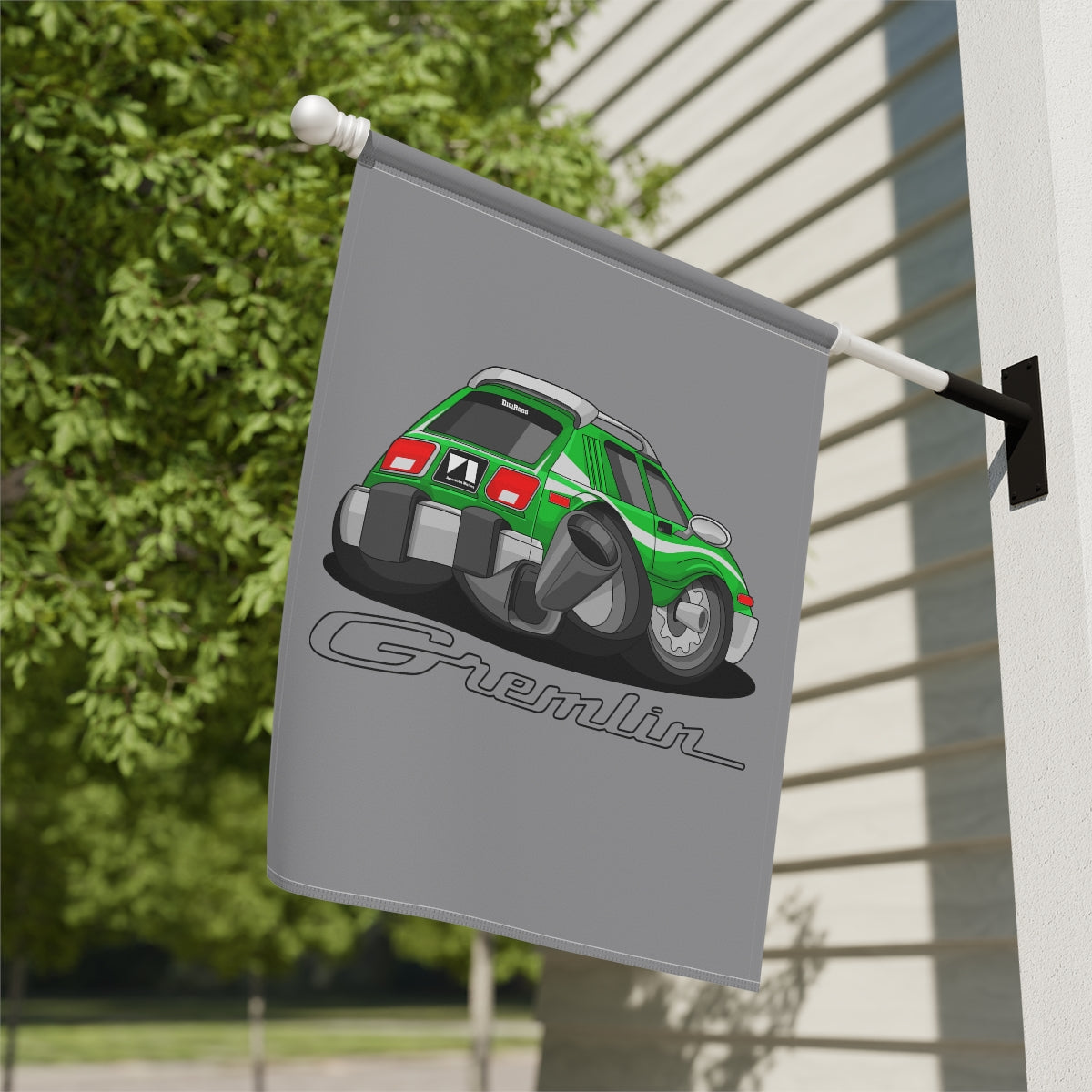 (AMC) AMC American Motors Gremlin Vintage Model DigiRods Cartoon Car Home Garage Banner Show Flag