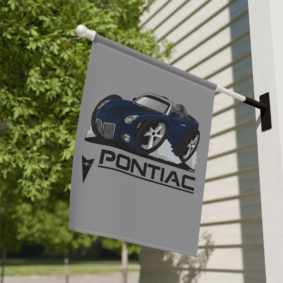 (PON) Pontiac Solstice Convertible Model DigiRods Cartoon Car Large Home Garage Banner Show Flag