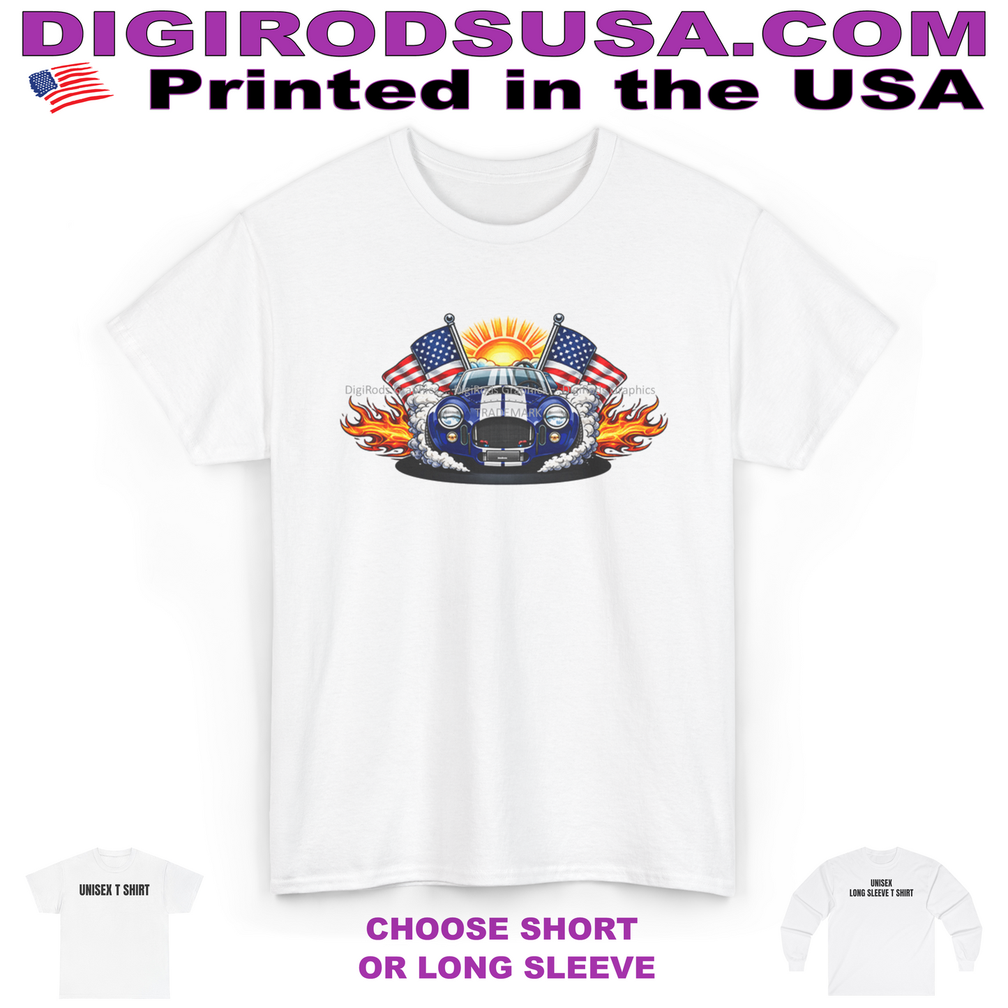(AC) AC Shelby Cobra Vintage Model Fun In The Sun DigiRods Cartoon Car T Shirt