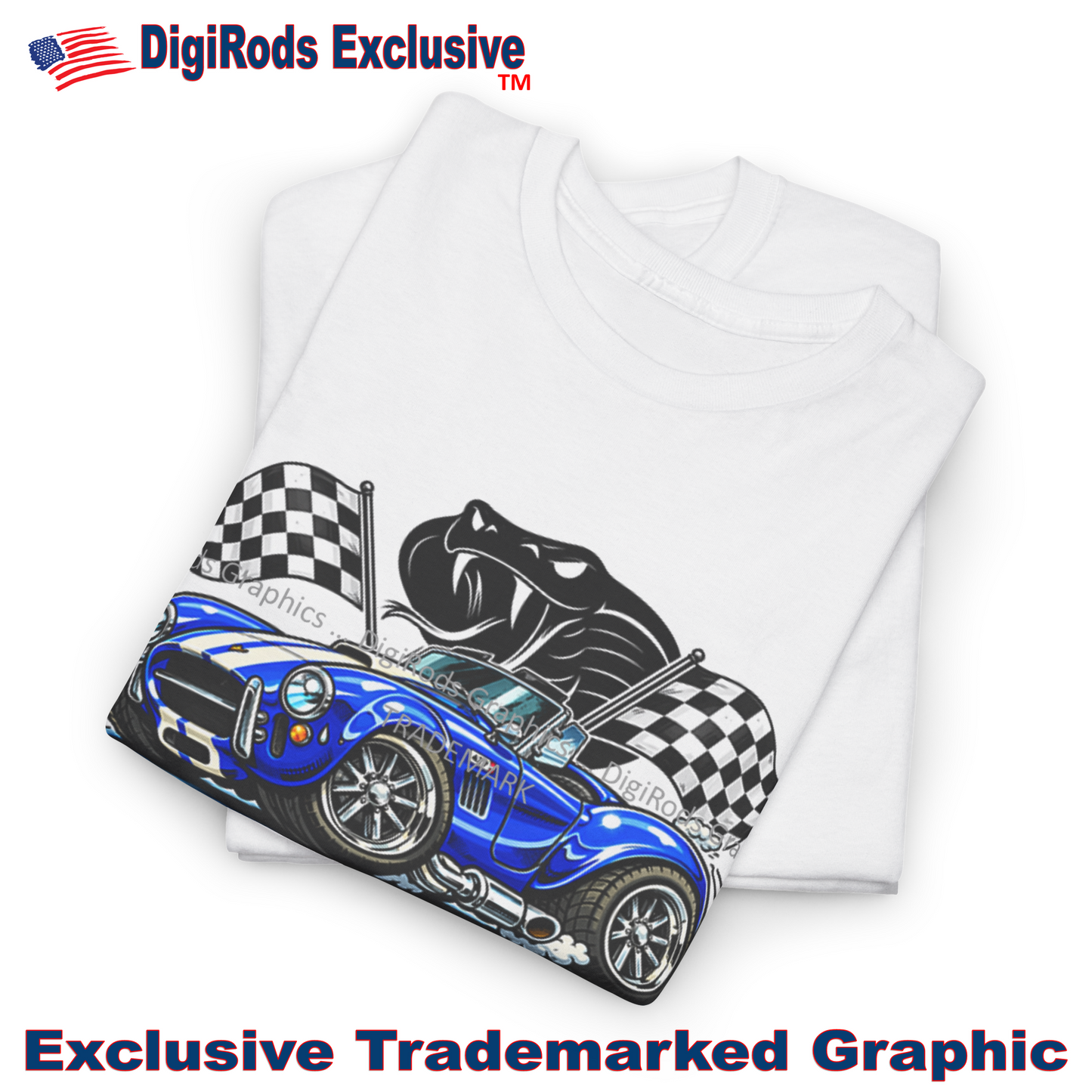 (AC) AC Shelby Cobra 427 Model Snake Attack DigiRods Cartoon Car T Shirt