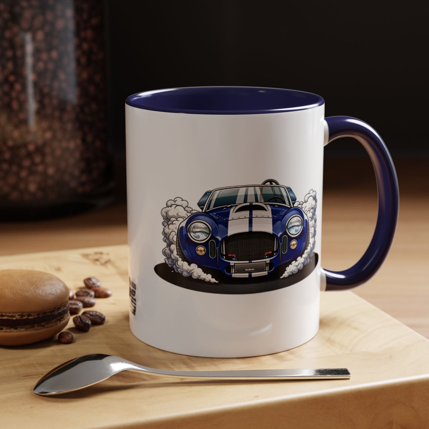 (AC) AC Shelby Cobra 427 Model Smokin' Forward DigiRods Cartoon Car Graphic Art Coffee Cup Mug Set Of 2