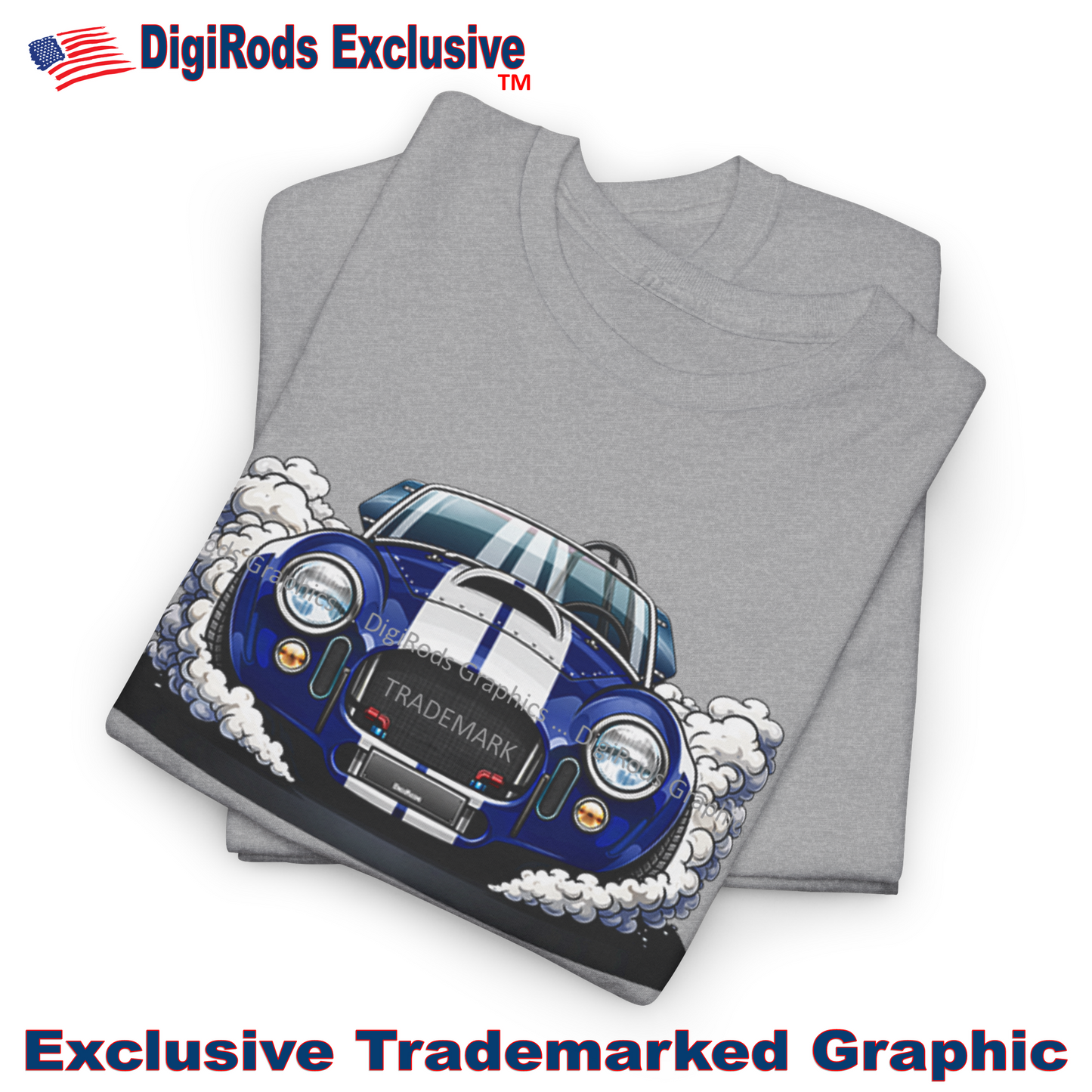 (AC) AC Shelby Cobra 427 Model Smokin' Forward DigiRods Cartoon Car T Shirt