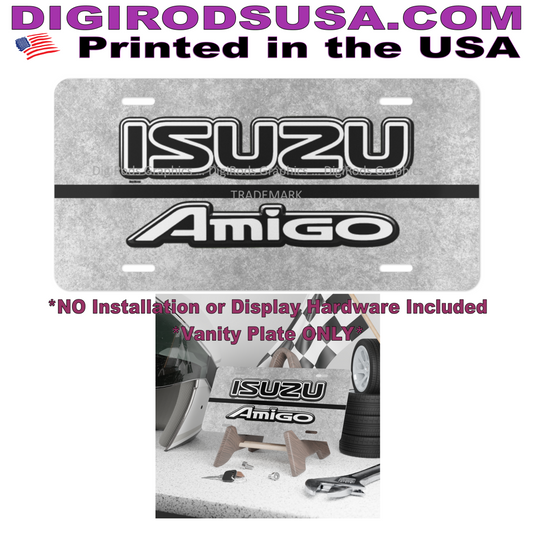 (ISU) Isuzu Amigo Model All Letters DigiRods Cartoon Car Logo Vanity License Plate