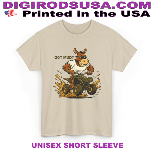 ATV Quad 4 Wheeler Donkey Rider Got Mud? #1 DigiRods Cartoon Car Tan T Shirt