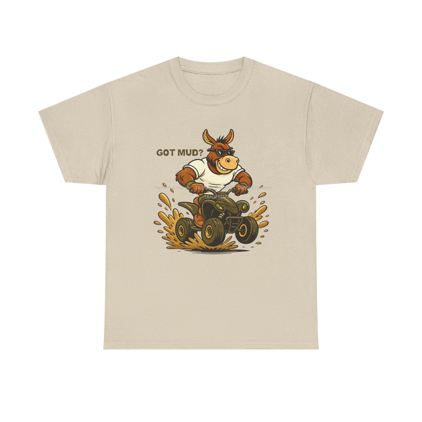 ATV Quad 4 Wheeler Donkey Rider Got Mud? #1 DigiRods Cartoon Car Tan T Shirt