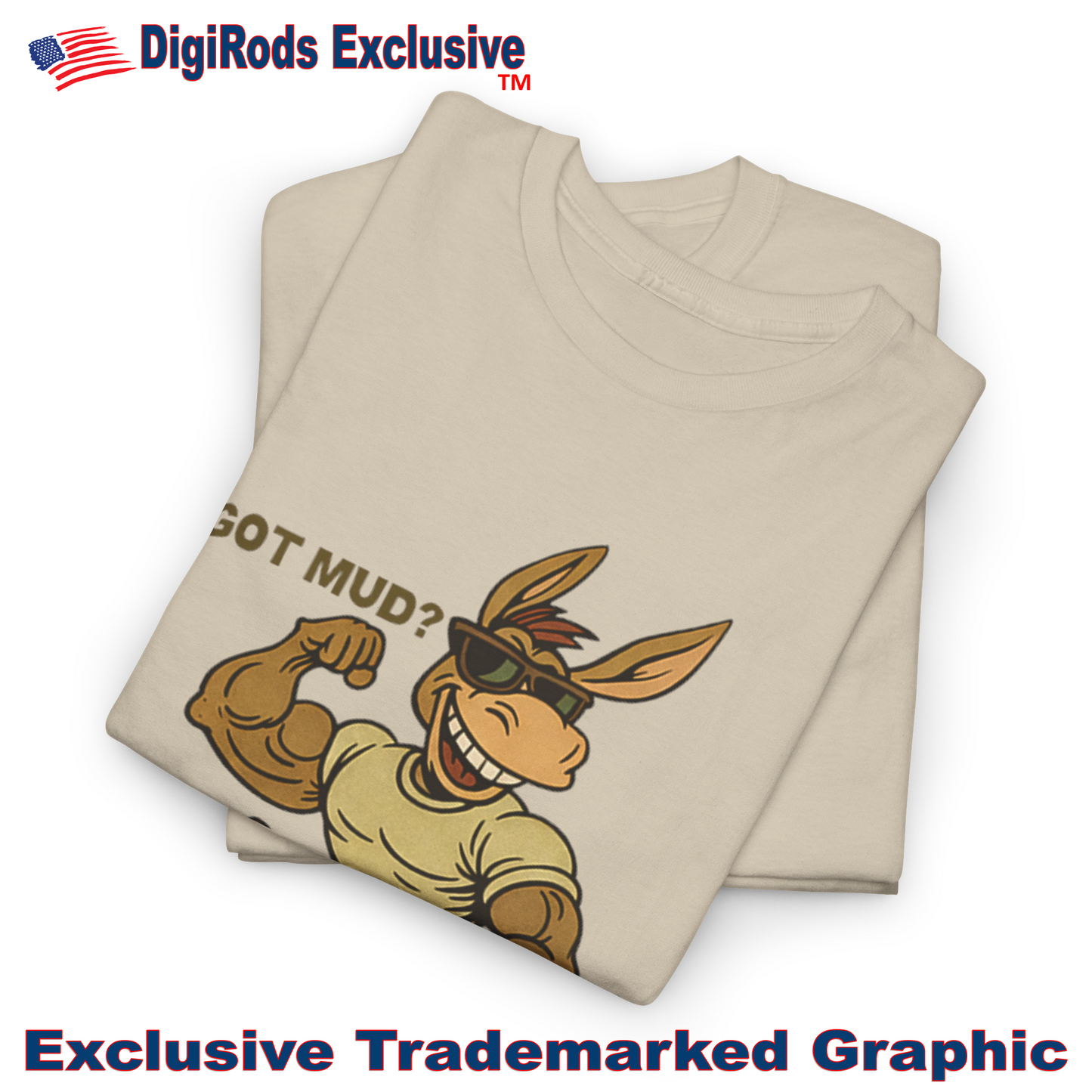 ATV Quad 4 Wheeler Donkey Rider Got Mud? #2 DigiRods Cartoon Car Tan T Shirt