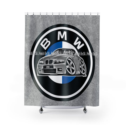 (BMW) Z3 Z 3 Convertible Classic Circular Car Logo DigiRods Bathroom Shower Curtain