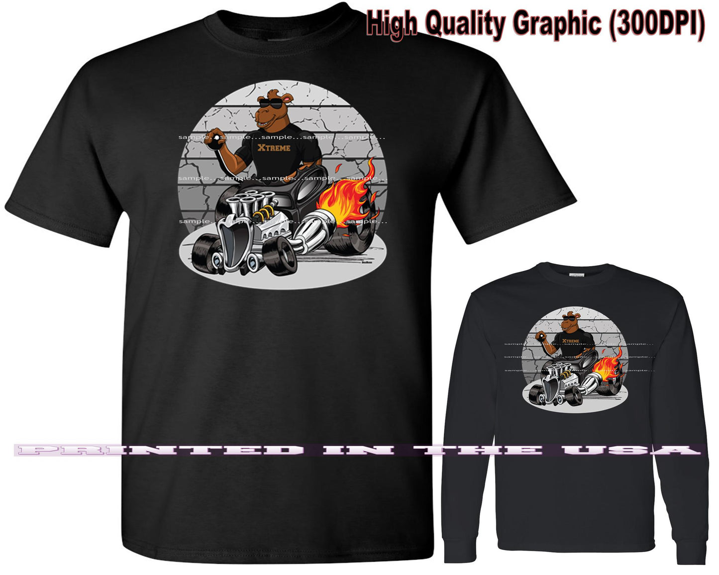 (*DigiToon) XRod Extreme Hot Rod Cool Camel Racer DigiRods Cartoon Car Series Short/Long Sleeve T Shirt