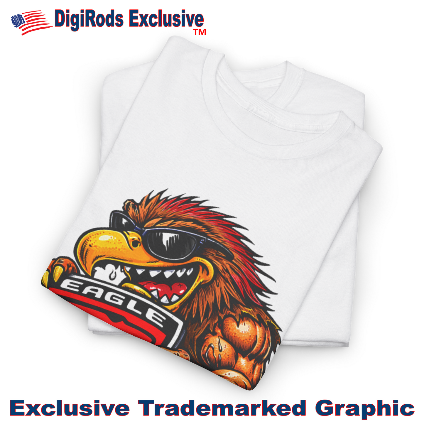 (EAG) Eagle Talon Modern Cool Tough Character Cartoon Car Logo DigiRods Cartoon Car T Shirt