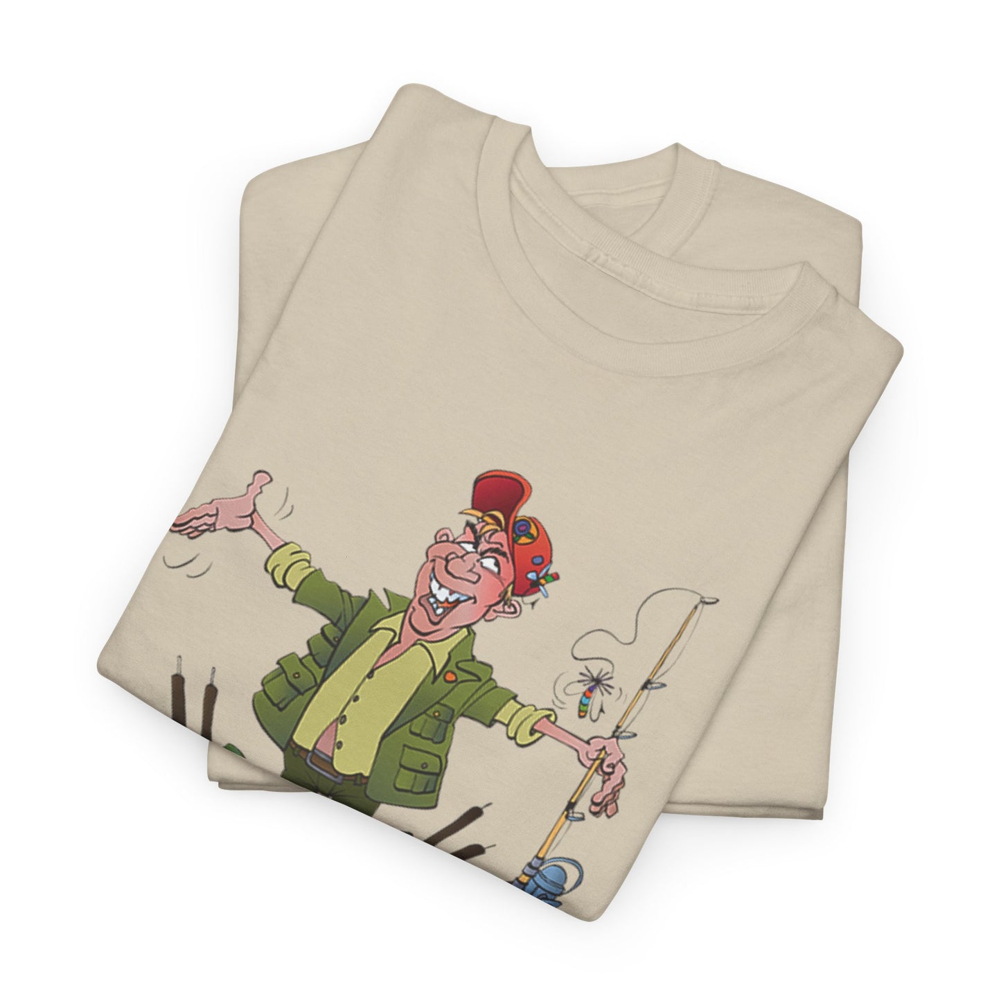 Fishing Fun The Big One Got Away Comic Fisherman Cartoon T Shirt