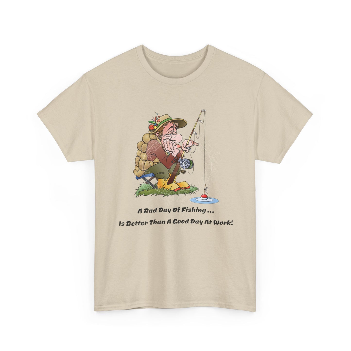 Fishing Fun Bad Day Fishing Better Than Good Day Work Comic Fisherman Cartoon T Shirt