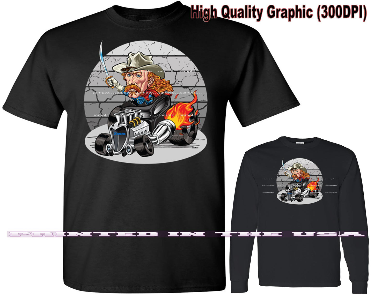 (*DigiToon) XRod Extreme Hot Rod Charging War General Racer DigiRods Cartoon Car Series Short/Long Sleeve T Shirt