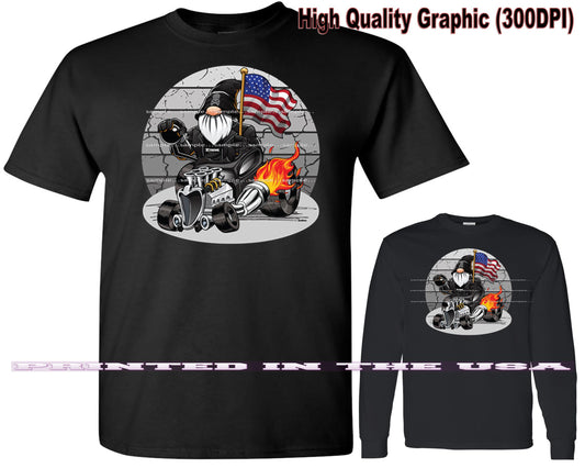 (*DigiToon) XRod Extreme Hot Rod American Biker Gnome Racer DigiRods Cartoon Car Series Short/Long Sleeve T Shirt