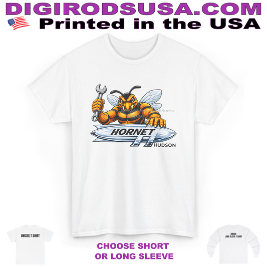 (HUD) Hudson Hornet Vintage Model Classic American DigiRods Cartoon Car Logo T Shirt