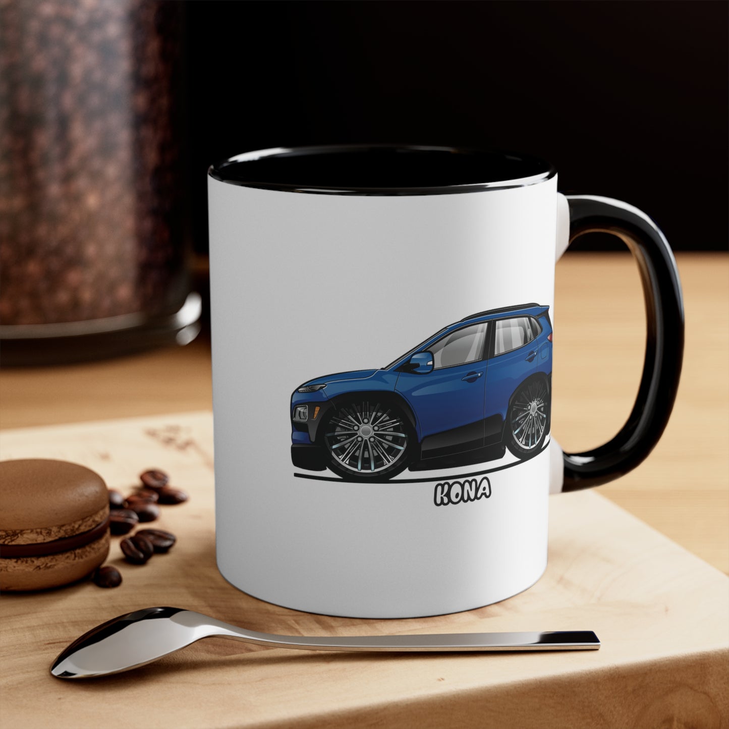 (HYU) Kona New SUV Compact Model DigiRods Cartoon Car Series Set Of 2 Coffee Mugs