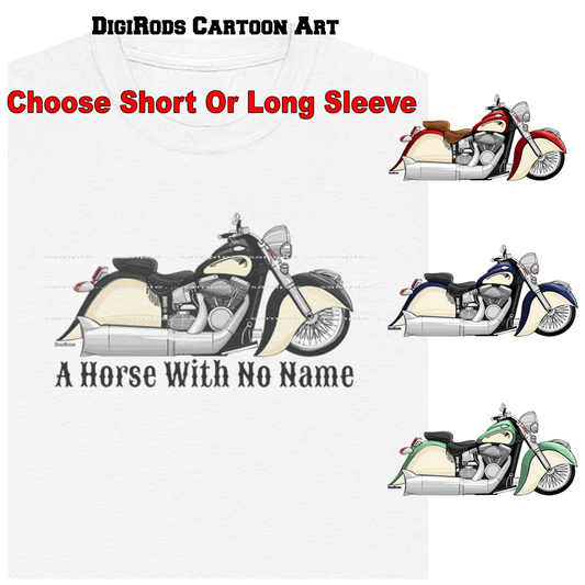 (MOTO) Indian Chief Motorcycle Biker Model Horse With No Name DigiRods Cartoon Car Series Short/Long Sleeve T Shirt (Copy)