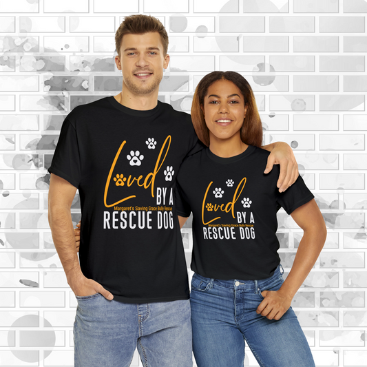 MSGBR Bully Rescue Pitbull Dog Breed Loved By A Rescue Dog Graphic Black T Shirt