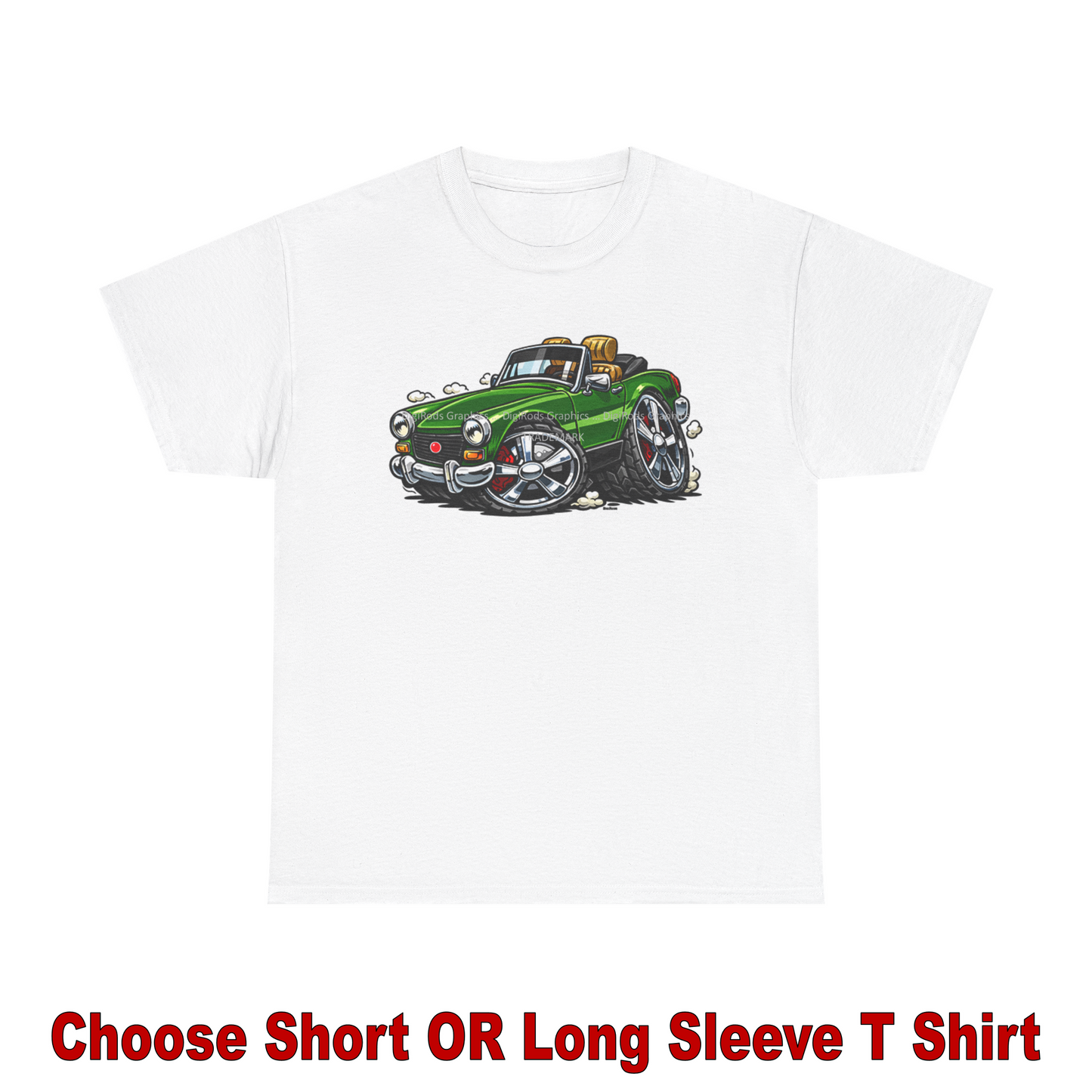 (MG) MG Midget British Fun Racing Convertible DigiRods Cartoon Car Graphics T Shirt