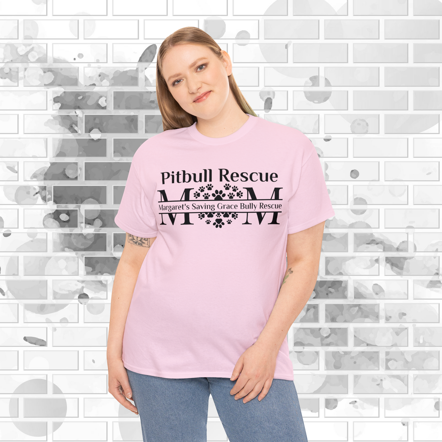 MSGBR Bully Rescue Pitbull Dog Breed Pitbull Rescue Mom Black Logo Pink Unisex T Shirt