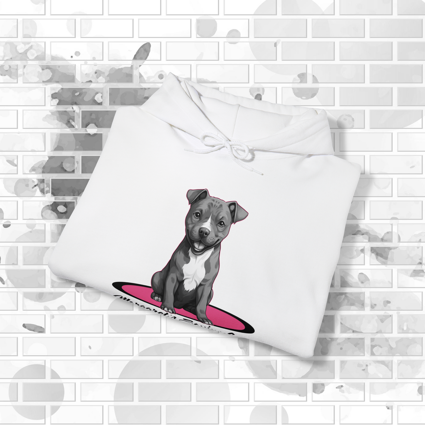 MSGBR Bully Rescue Pitbull Dog Breed Single Pup Logo Hoodie Sweatshirt - 2 Colors