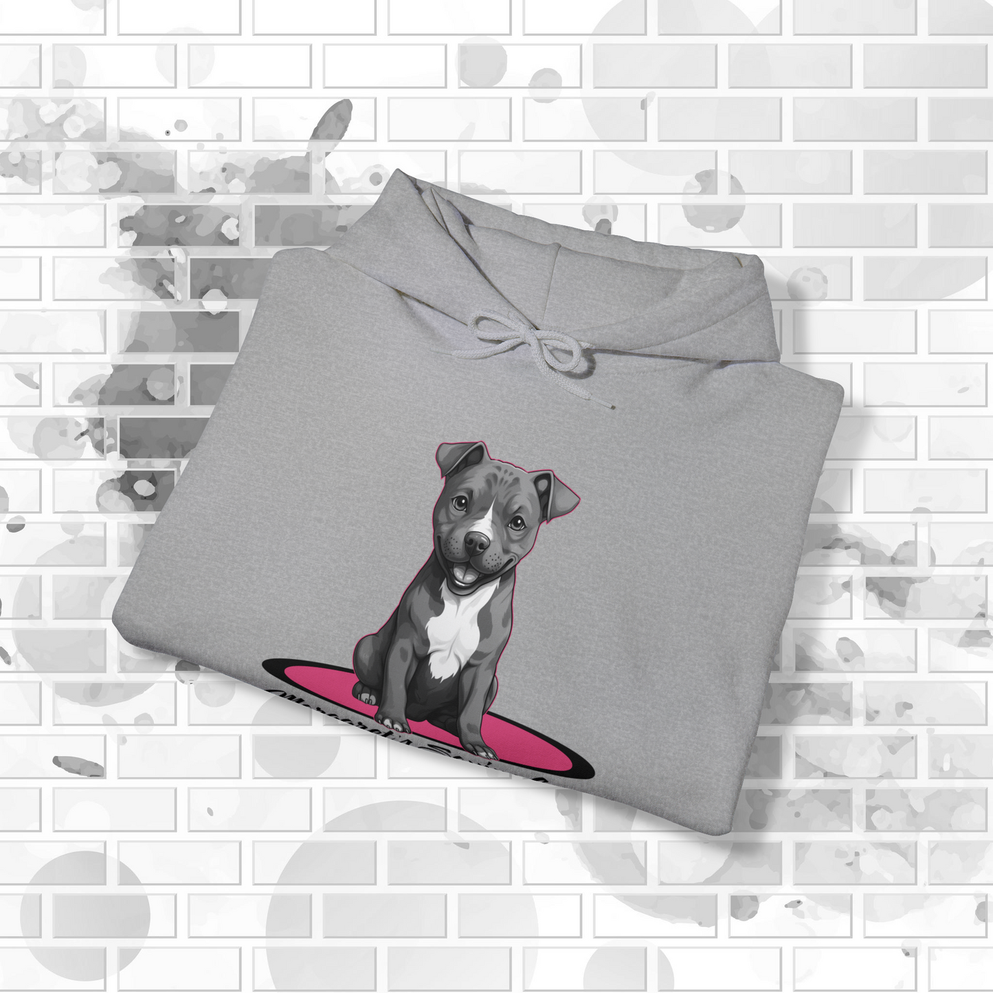 MSGBR Bully Rescue Pitbull Dog Breed Single Pup Logo Hoodie Sweatshirt - 2 Colors