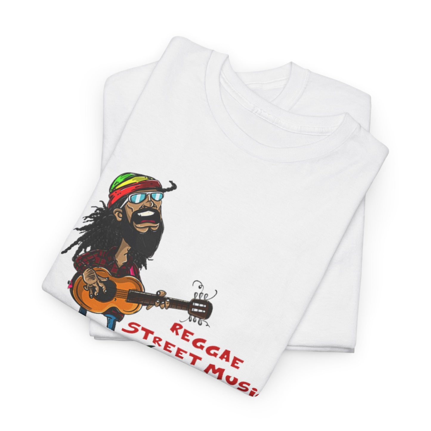 Reggae Music Rasta Dude Street Musician Caricature Cartoon T Shirt