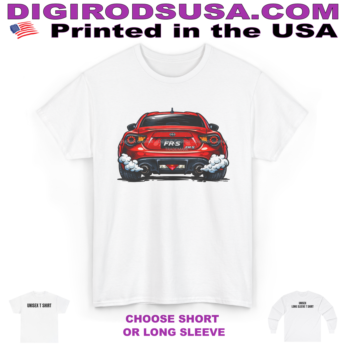 (SCI) Scion FR-S FRS Rear View DigiRods Cartoon Car T Shirt
