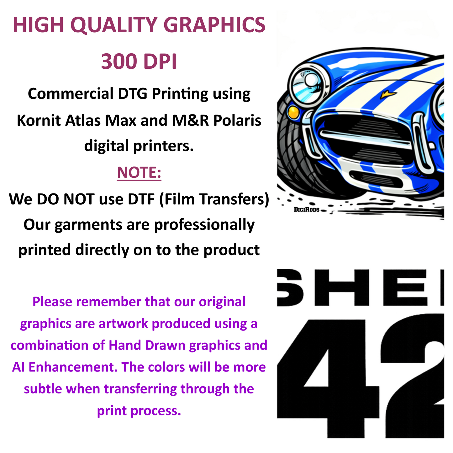 (AC) AC Shelby Cobra 427 Model Racing Engine Logo DigiRods Cartoon Car T Shirt