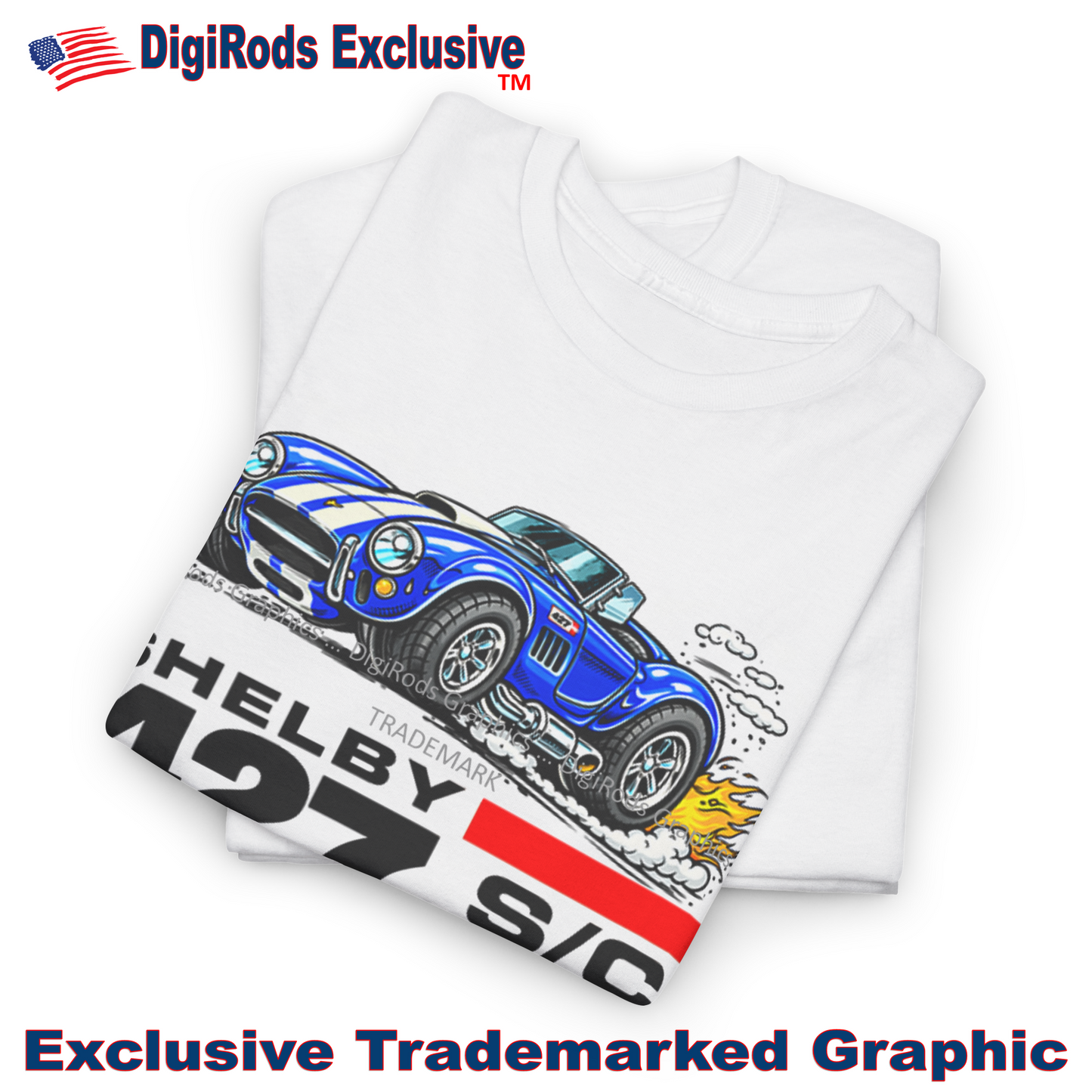 (AC) AC Shelby Cobra 427 Model Racing Engine Logo DigiRods Cartoon Car T Shirt