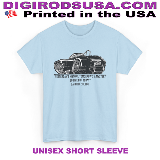 (AC) AC Shelby Cobra Carroll Shelby Quote DigiRods Cartoon Car Blue T Shirt