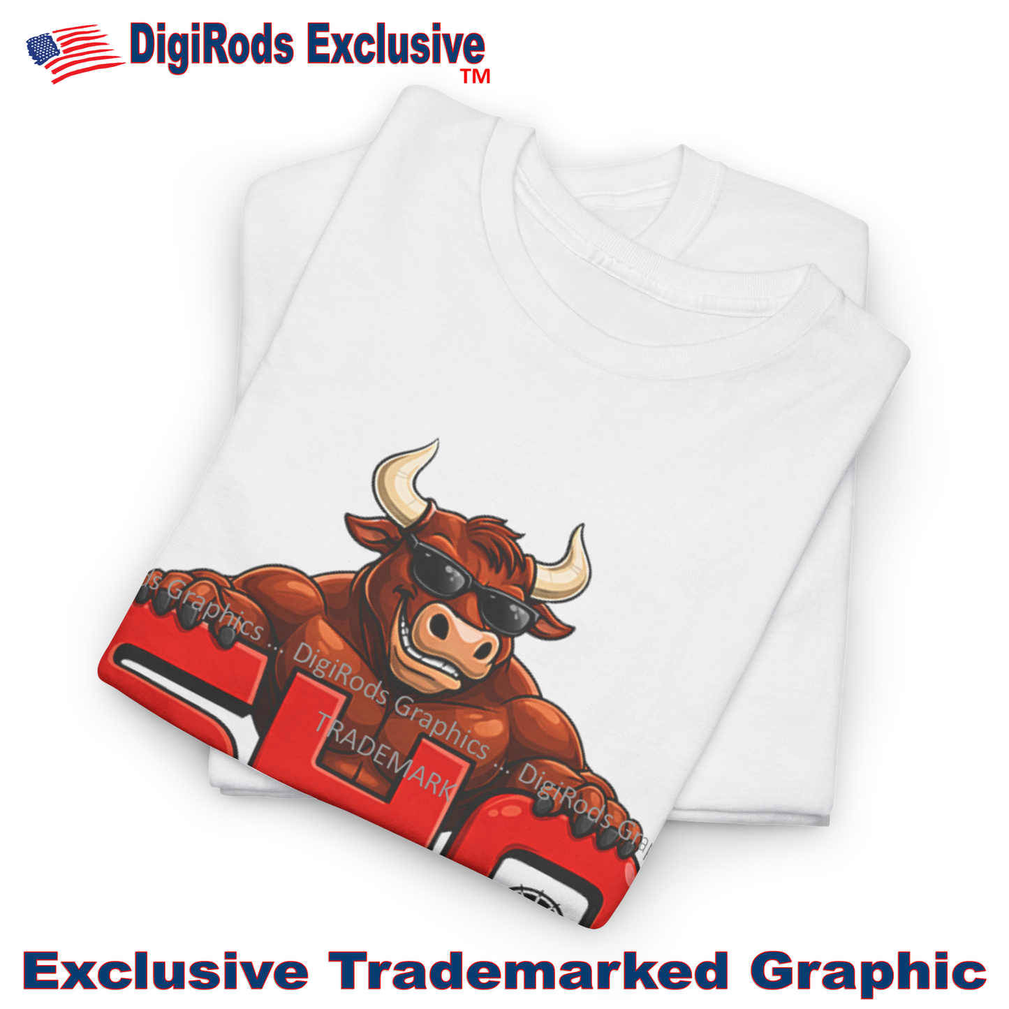 (FOR) Ford Taurus SHO Model American Bull DigiRods Cartoon Car Logo T Shirt