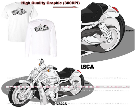 (MOTO) HD Harley VRod V-Rod VRSCA American Motorcycle Biker DigiRods Cartoon Car Short/Long Sleeve T Shirt