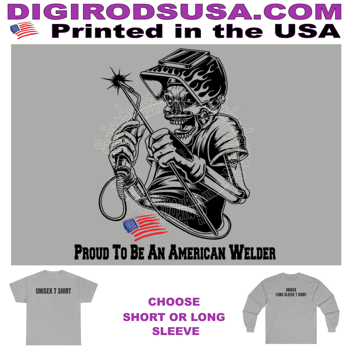 Welding Skeleton All American Welder Caricature Cartoon T Shirt