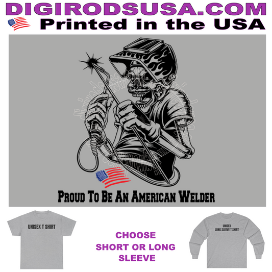 Welding Skeleton All American Welder Caricature Cartoon T Shirt