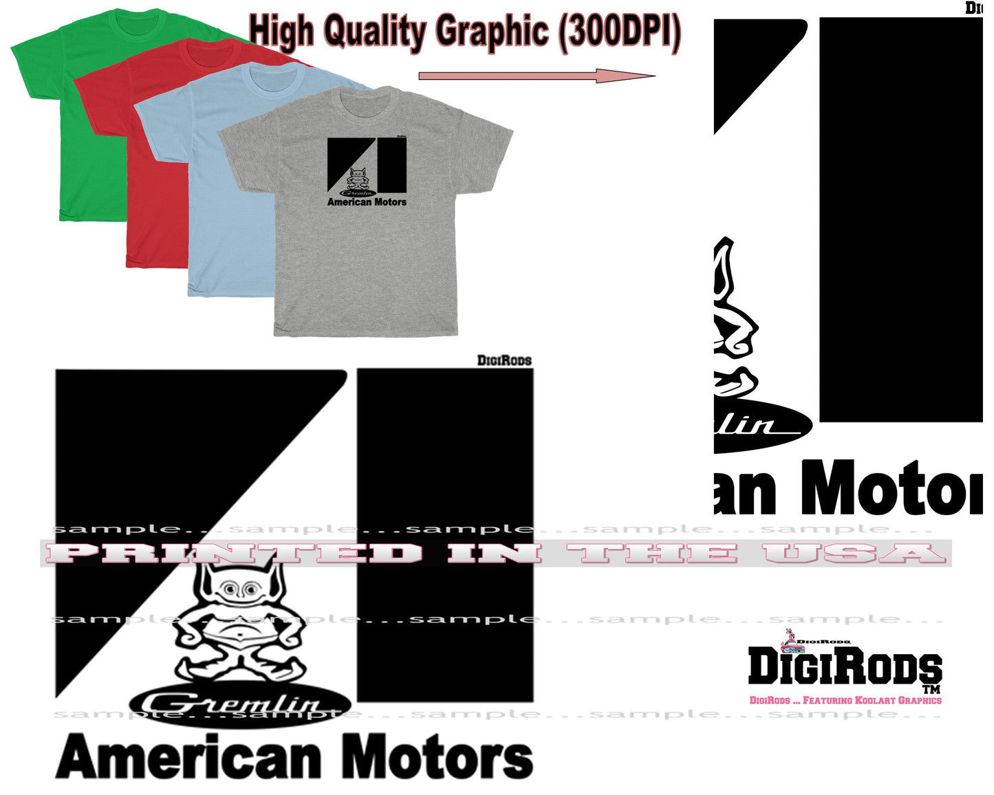 (AMC) AMC American Motors Gremlin Vintage Model DigiRods Cartoon Car L ...