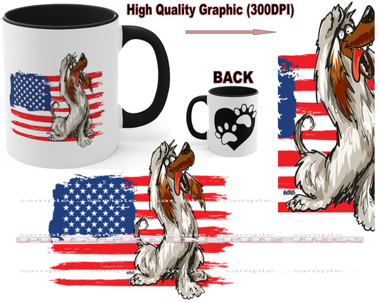 Afghan Hound Dog Breed Military Salute Cartoon Car Coffee Cup Mug