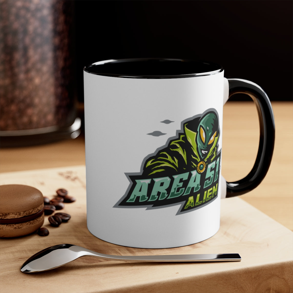 Area 51 Cool Alien ET Believer Cartoon Character Graphic Art Coffee Cup Mug
