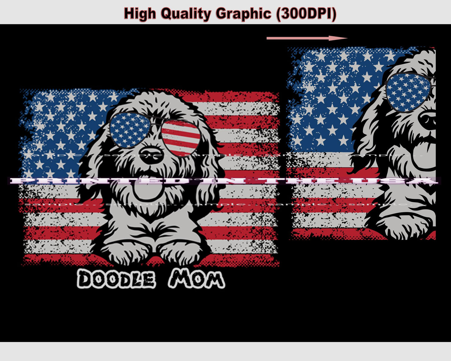 Goldendoodle Labradoodle Dog Breed All American Proud Doodle Mom Short/Long Sleeve Black T Shirt