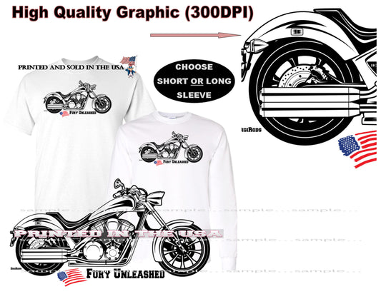 (MOTO) Fury American Motorcycle Fury Unleashed DigiRods Cartoon Car Series Short/Long Sleeve T Shirt